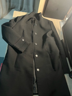 Παλτό γυναικείο Benetton καινούργιο, μέγεθος M, μαύρο και γκρι