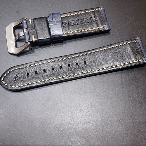 Panerai leather strap 24mm new, blue