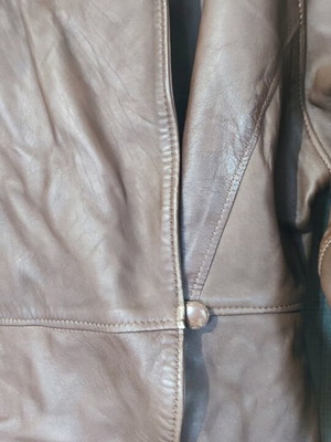 Haris Askaridis leather jacket used, brown, nappa leather