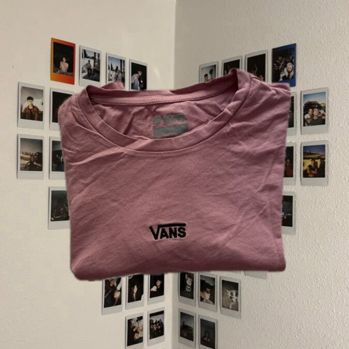 Vans crop top short sleeve like new, pink apple color, size S