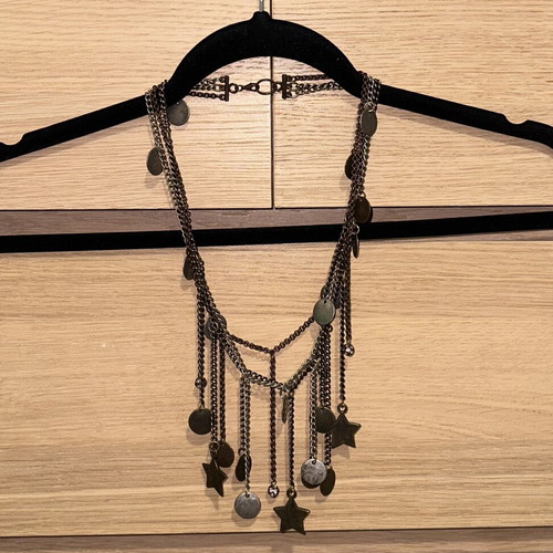 Necklace with chains like new, gold and silver color