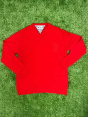 Boss men's sweater XXL like new, red cotton