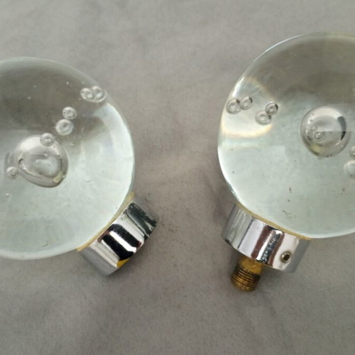 Set of 2 glass knobs