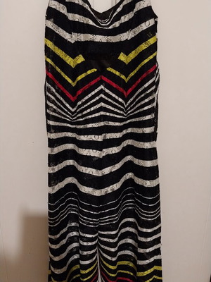 Manolo lace jumpsuit used, size large, multicolor