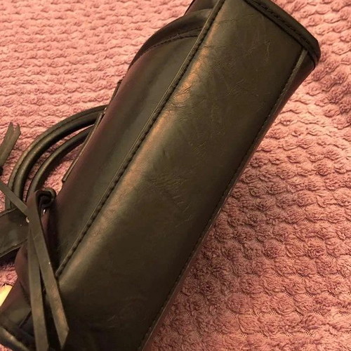 H&M mini black leather handbag new with rock details
