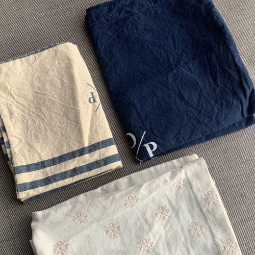 Fabric pouches used, set of 3, size up to A4 POPA