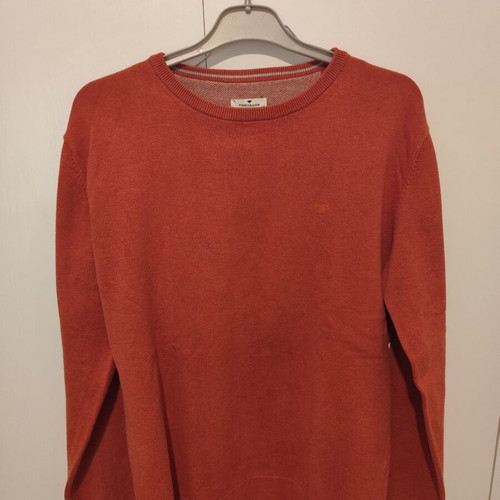 Tom Tailor men's knit sweater, size M, orange/red