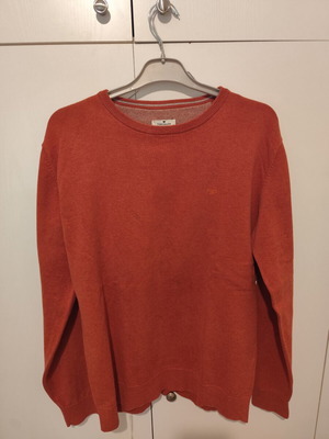 Tom Tailor men's knit sweater, size M, orange/red