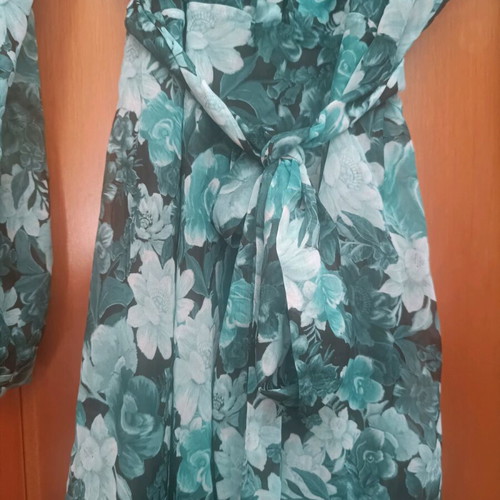 Vassia Kostara green dress with flowers like new