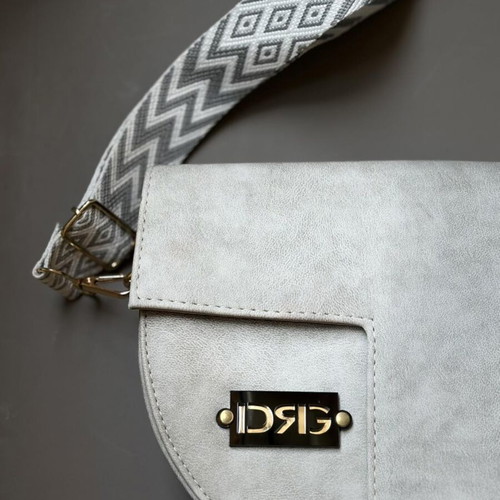 Crossbody bag new, gray with special strap Greek made