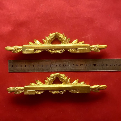Brass furniture finials 23 cm, set of two