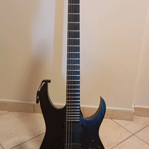 Ibanez Iron Label RGIT20FE electric guitar used with Dimarzio cliplock strap