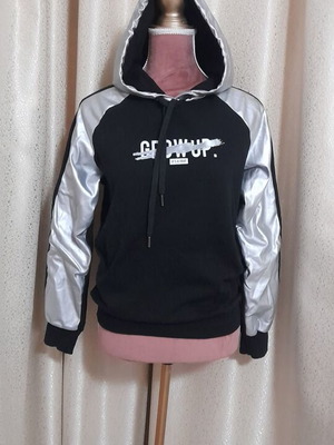 Paco & Co Grow Up Hoodie new, black and silver, size S