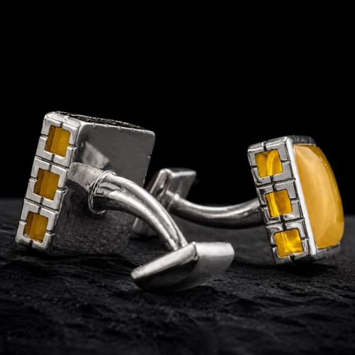 Baltic Amber Handmade 925 Sterling Silver Cufflinks