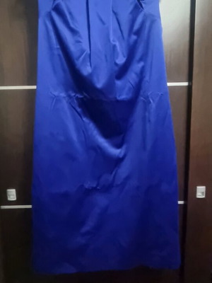 Satin dress blue size 52 like new, knee length