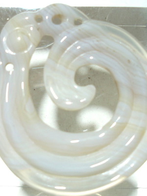 Jade mineral nephrite pierced 52x48.3 mm like new