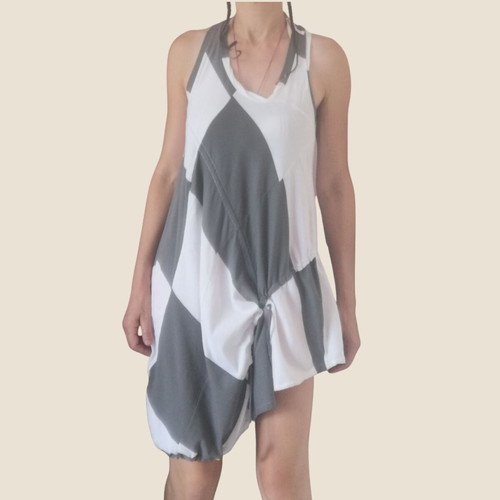 Hugo Boss dress like new, white and grey casual cotton, size S