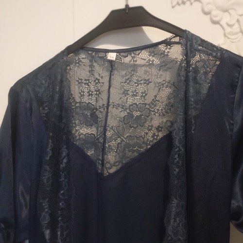 Abysse satin lingerie set like new, dark blue