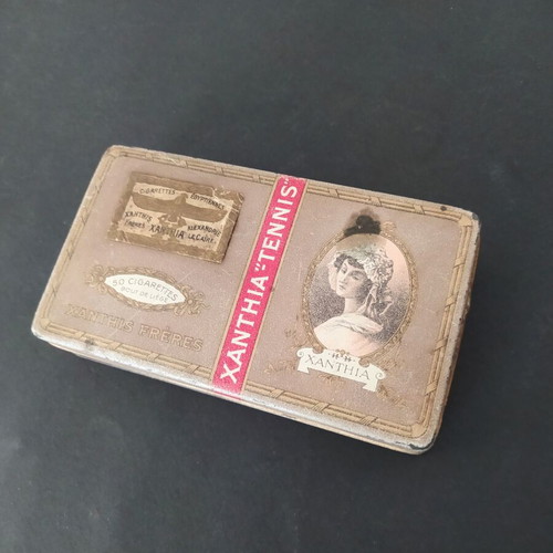 Xanthia "Tennis" vintage tin cigarette box 1920s
