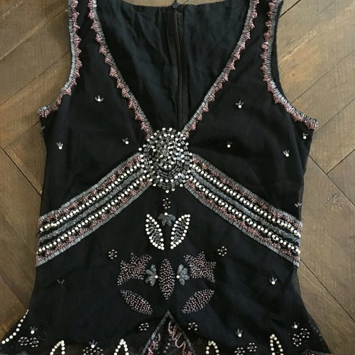 French Connection beaded top like new, black, size XS