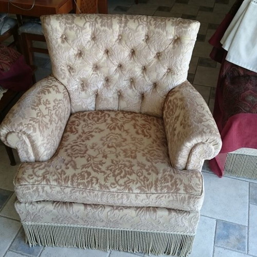 Armchair used, carved solid wood handmade by Kontoulas, 1960s