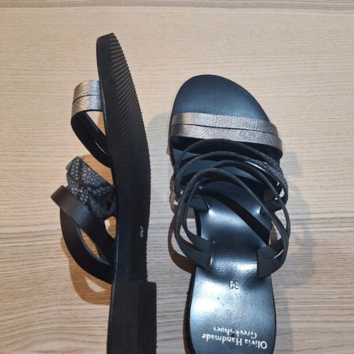 Women's sandals with straps, size 38, black