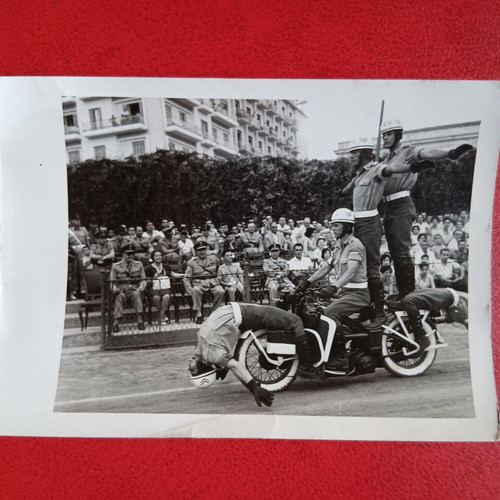 Military photos used, lot of 4 with Harley Davidson demonstrations