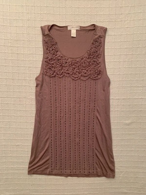 Top size L used, beige and brown, elastic with decorative detail missing