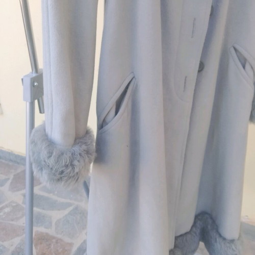 Yell vintage coat used, size S 36, gray turquoise