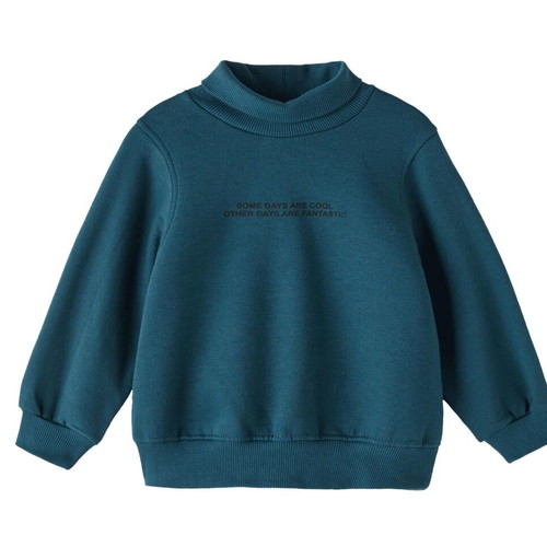 Zara cropped turtleneck sweatshirt new, blue/teal kids