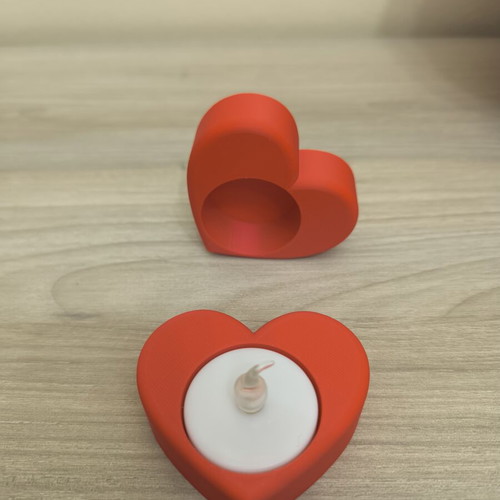 Heart tealight holder new, plastic, red