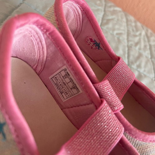 Peppa Pig children's fabric ballerina shoes used, size 27, pink
