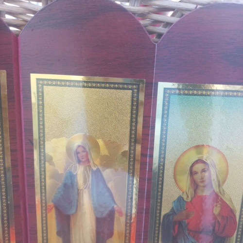 Six-panel folding prayer screen like new, 47 cm, 6 images