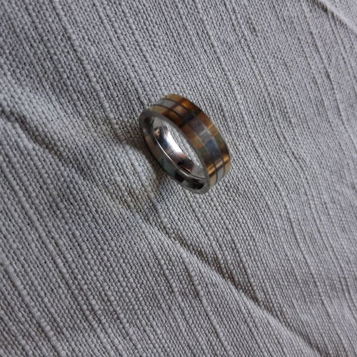 Steel ring silver and gold color like new