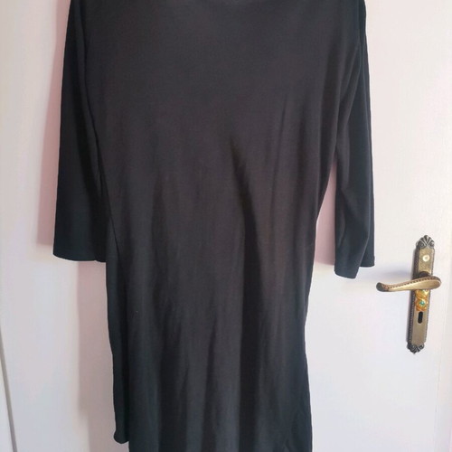 Black blouse one size like new with cord and unique design