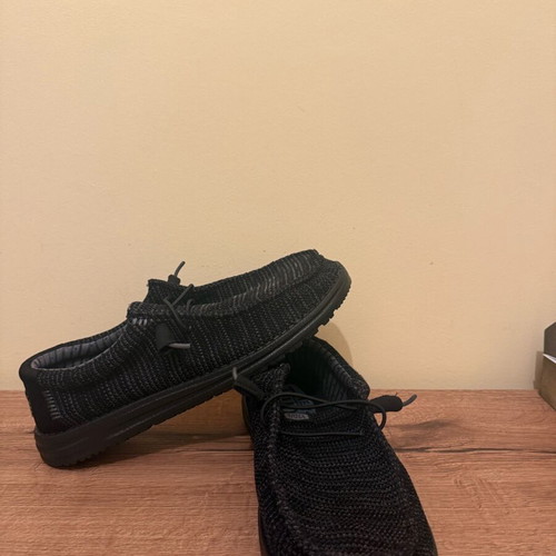 Hey Dude canvas moccasins new, size 44, black athletic