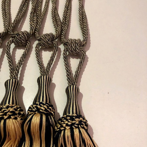 Curtain tiebacks new, pack of 5, black gold color