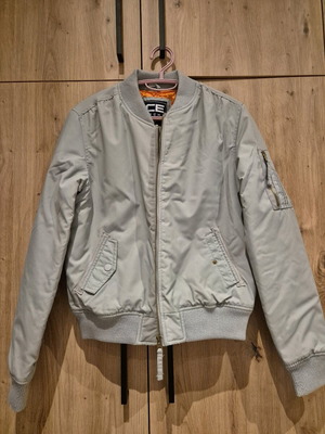 Short women's jacket like new, gray and turquoise