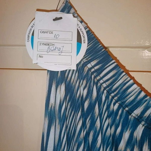 Midi skirt new, elastic waist, white and blue, sizes XXL-4XL