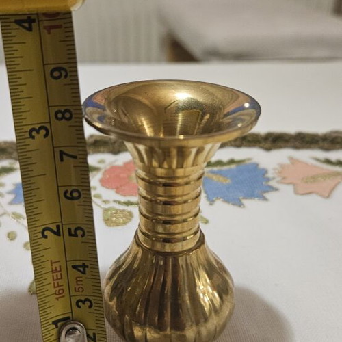 Mini brass candlestick for thin candles, set of 6