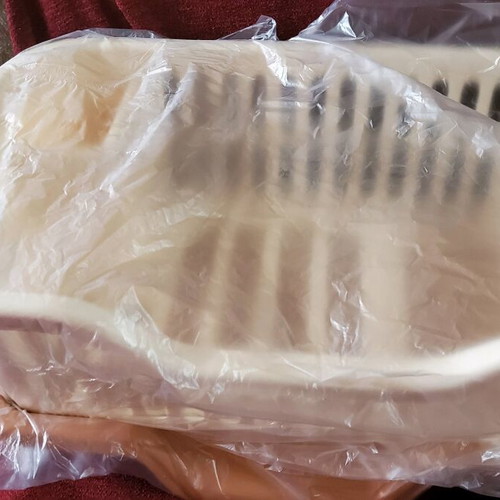 Dish rack new with side water drainage opening beige and brown