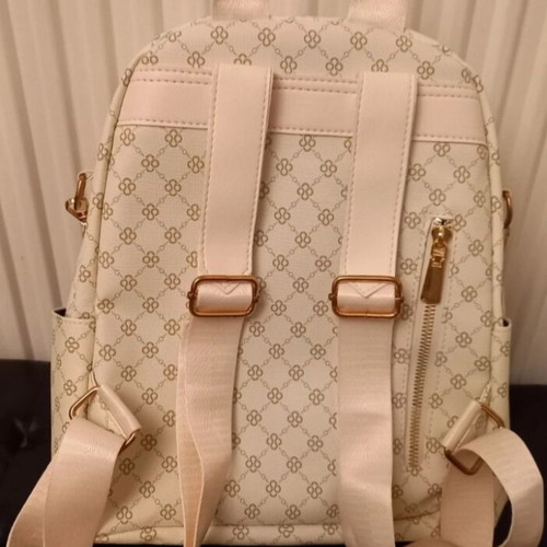 Backpack new beige with large capacity and multiple compartments