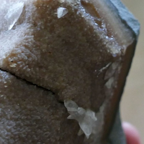 Large calcite geode from Isle of Wight, 1.39 kg, fluorescent under UV light