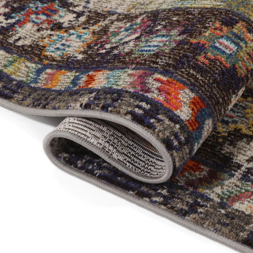 Colorful oriental style rug with distressed look like new