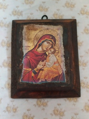Religious wooden icon like new, 12 cm length, 10 cm width