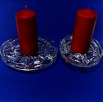  Σταχτοδοχεια/ τασάκια/ βάση για κεριά 2 τμ.  Nybro Art by Paul Isling Sweden 80'