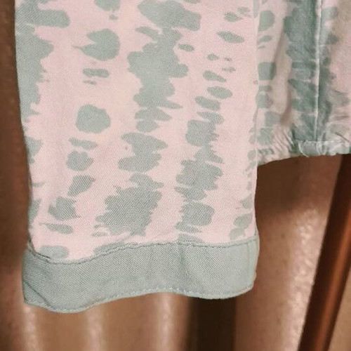 Seasons long-sleeve blouse like new, white with mint, size L