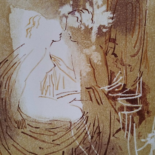 Erotas silk screen print by G. Varlamos, signed and numbered