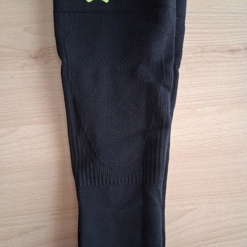 Compression calf sleeves, black with lime green trim, pack of 2