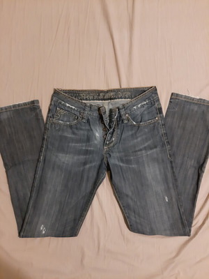 Staff men's jeans used, blue, size W30 L34, 100% cotton, ripped design